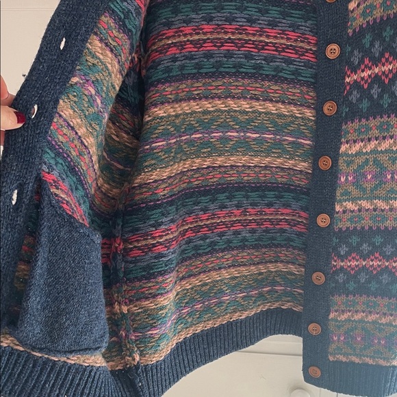 L.L. Bean Style Fair Isle Women's Multicolor Patterned Cardigan Wool - Picture 7 of 12